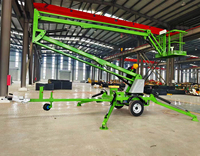 Alta calidad 8-20m todo terreno autopropulsado Cherry Picker manlift Spider boom Lift pequeño elevador telescópico precio bajo