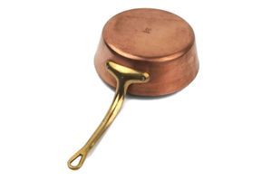 Pure copper metal sauce pan handcrafted by artisans for superior heat conductivity timeless appeal and heirloom quality cookware - Product Image 5