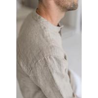 Chemise en lin pour homme, col montant, manches longues, respirante, décontractée, pour l'automne, pour les occasions spéciales, écologique, marque Lavinas
