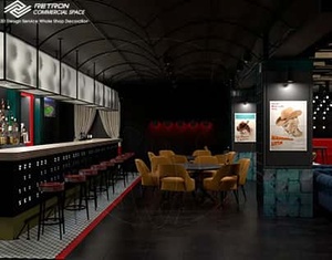 โต๊ะรับประทานอาหารไม้เนื้อแข็งเคาน์เตอร์หินอ่อนแบบกำหนดเองดีไซน์ภายในบาร์แบบย้อนยุค - Product Image 4