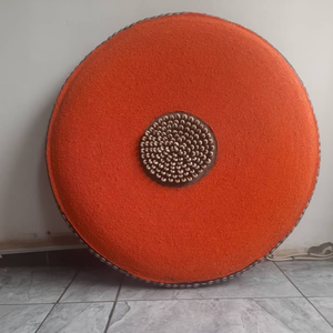 Escudo con cuentas africanas, decoración de pared Africana naranja, auténticos escudos cameruneses, Escudo de decoración de pared colgante con cuentas naranjas. - Product Image 4