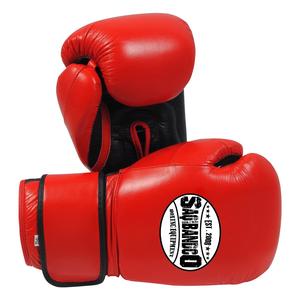 Guantes de boxeo rojos Entrenamiento de gancho y bucle extra ancho 10oz 12oz Guantes de boxeo personalizados Logo - Product Image 3