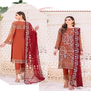 Ramsha F-23ชุดเดรสแต่งงาน3ชิ้นทำจากผ้าชิฟฟ่อนปากีสถานจากแบรนด์ดั้งเดิมของ Ramsha - Product Image 2