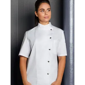 Veste de chef Greta personnalisée pour merchandising, élégante, avec blocs et sacs de rangement - Product Image 5