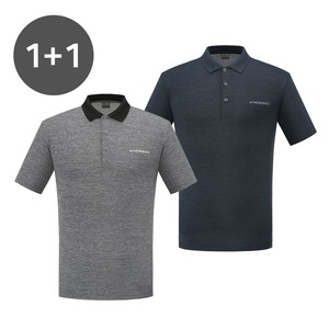 Camiseta de Manga Corta con Cuello Yokko para Hombre, Estilo Melange, 1+1 - Product Image 1