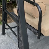 Lit balançoire d'extérieur en fer forgé avec auvent, banc coussiné pour jardin, balcon, plage, hôtel