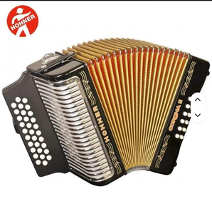 Acordeón Diatónico Hohners Bravo Ill 72 Nuevo, Listo para Enviar, Color Negro con Fuelle Azul, Conformación Cromática - Product Image 1