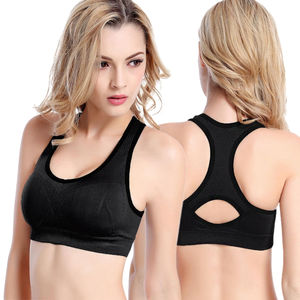 Soutien-gorge de sport pour femme de haute qualité, respirant, à séchage rapide, simple, à maintien élevé, en Spandex/Nylon, couleur unie, personnalisable par transfert thermique - Product Image 4