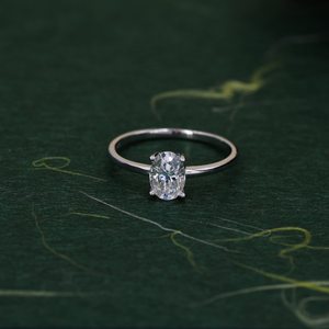 Anillo de boda de compromiso de Plata de Ley 925 de alta calidad, piedra preciosa Natural, moissanita ovalada, ajuste de incrustaciones de perlas de diamantes, ropa de fiesta - Product Image 3