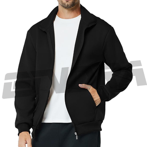 Chaqueta de lana con cremallera completa para hombre, sudadera informal ligera, cuello falso, sensación suave, ropa cálida, moda callejera, manga larga, recién llegado - Product Image 1