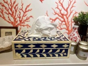 Caja de pañuelos clásica hecha a mano con incrustaciones de hueso de alta demanda para uso doméstico y en restaurantes SANIYA HANDICRAFT SH-3065 - Product Image 2