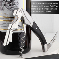 Nuevo Kit Aireador y Vertedor de Vino con Sacacorchos Delgado de Ébano y Tapón de Vino, Set de Accesorios Perfectos para Amantes del Vino, Regalo Ideal