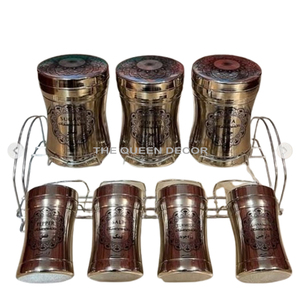 High Quality Stainless Steel Metal Round Shape Hammered Texture Copper Antique Finished Canister <b>Jar</b> - Product Image 3