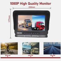 Moniteur IPS 10,1 pouces à vision nocturne | Système de caméra de recul pour camion avec DVR 4 canaux intégré, enregistrement sur carte SD 256 Go, écran quadruple HD 1080P