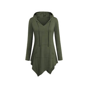 Vente en gros Sweats à capuche longs personnalisés doux pour femmes Robe à capuche à logo imprimé Sweat à capuche à manches longues - Product Image 4