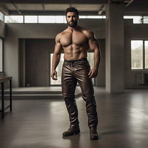 Pantalones de cuero con cintura elástica a la moda para hombre, estilo callejero, prendas de vestir exteriores de cuero genuino, pantalones de cuero PU para hombre - Product Image 3