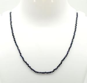 Pierre de saphir bleu naturel à facettes rondes délicates perles colliers ras du cou 3mm perles de pierres précieuses collier de mode pour les femmes en vrac - Product Image 6