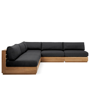 Juego de muebles de sofá de madera de teca con patas de madera de teca y asientos de espuma suaves y cómodos para el salón - Product Image 3