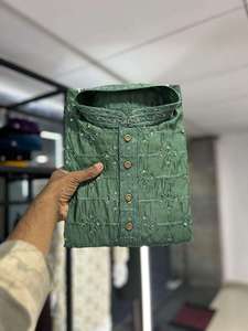 Kurta Pijama de Diseñador para Hombre, Atuendo Étnico Moderno, Ajuste Cómodo, Perfecto para la Moda Masculina - Product Image 4