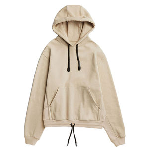 Sweat à capuche en molleton de coton respirant surdimensionné personnalisé, broderie personnalisée et teinture unie, écologique, pour la marchandise de marque - Product Image 5