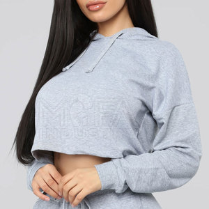 Sudaderas cortas transpirables antiarrugas personalizadas para mujer estilo de calle de tela suave a la venta - Product Image 6