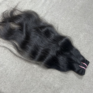 En gros, Cheveux humains indiens Remy vierges bruts, cuticules alignées, double trame, non traités, mèches de temple, 100G - Product Image 2