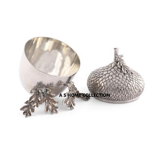 Noyer design argent métal décoratif bas prix petite taille noix et bol de chocolat - Product Image 1