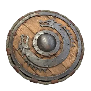 Escudo vikingo medieval redondo rojo en alta calidad elegante escudo vikingo para Escudo de batalla para uso en decoración del hogar en moq bajo - Product Image 4