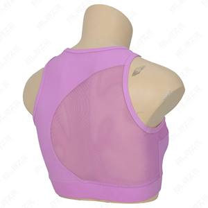 Fabricant OEM, logo personnalisé, soutien-gorge de sport pour femme à double couche contrastée avec bretelles réglables - Product Image 3