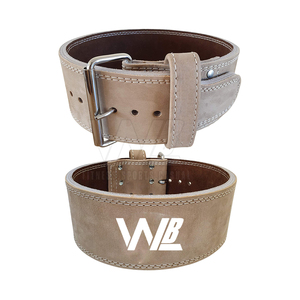 Ceinture de musculation en cuir de vachette 100% - Antidérapante - Légère - Épaisseur 8 mm à 15 mm - Soutien du dos - Robuste - Entraînement de force - Product Image 1