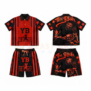 Ensemble décontracté 2 pièces pour homme été 2026 – Chemise à manches longues boutonnée et short en polyester respirant - Product Image 6