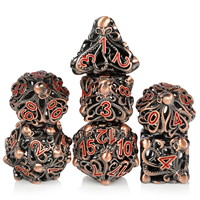 Jeu de dés polyédriques, fabrication personnalisée, pieuvre DND, métal creux, pour donjons et Dragons