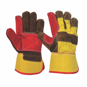 Gants de travail en cuir de vachette fendu, doux et confortables, résistants à l'abrasion et à la chaleur, gants de jardinage canadiens pour grimpeurs - Product Image 1