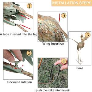 Indigenous Metal Bird Sculpture Set of 2 <b>Figurine</b> for Veranda Display Rustic Surroundings Ancestral Housing Concepts at Bulk - Product Image 2