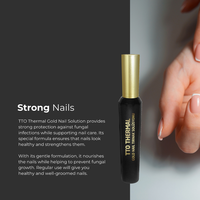 Vernis à ongles thermique doré TTO 20 ml avec huile d'arbre à thé et huiles végétales hydratantes, fortifiantes, antifongiques et nourrissantes