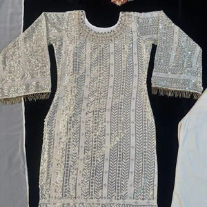 MAGNIFIQUE TOP ET PANTALON DE SOIRÉE AVEC FANTAISIE DUPPATA - Product Image 1