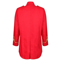 Red & Gold Hussar Steampunk Gothic Serge Veste en laine avec logo personnalisé pour les festivals de musique-Toutes les tailles