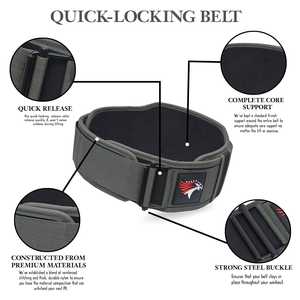 เข็มขัดยกน้ำหนักแบบล็อกเร็ว4นิ้วเข็มขัดพยุงหลังสำหรับออกกำลังกาย - Product Image 2