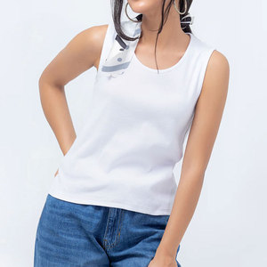 Gran oferta, camiseta sin mangas de verano de algodón 100%, logotipo personalizado, transpirable, opción de talla grande, Color sólido liso de alta calidad para hombres y mujeres - Product Image 2