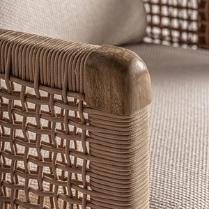 Fauteuil d'extérieur en teck avec tissu résistant aux intempéries pour jardin, patio, balcon - Fabrication en gros de mobilier d'extérieur - Product Image 5