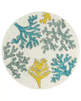 Sous-verre brodé perlé couleur pleine perle de rocaille avec logo design personnalisé élégant sous-verre perlé artisanal par glowin fashion