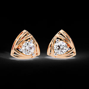 Bijoux fantaisie boucles d'oreilles 14K or Triangle boucle d'oreille plein diamant triangulaire Moissanite diamant boucle d'oreille femmes - Product Image 3