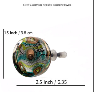 Vente chaude boutons de feuille d'argent en verre de Murano poignées de poignée d'armoire de tiroir - Product Image 3