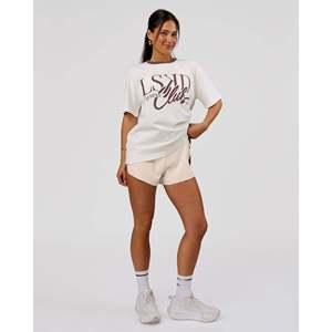 LSKD Fitness Club Heavyweight Oversized Tee-off White Cocoa Powder Logo - Product Image 4