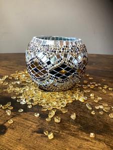 Best Colorful Mosaic Glass T-light Holder Hot Selling <b>Candle</b> Holders Luxury Design <b>Cheap</b> <b>Candle</b> Votive Sample Available - Product Image 3