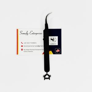 Pince à épiler Somofy Enterprises en acier inoxydable de haute qualité avec pointe en fibre, pince à épiler incurvée marron thermolaquée, best-seller - Product Image 5