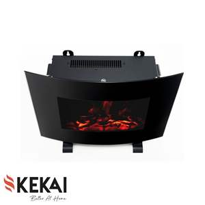 Efecto de llama de chimenea de pared eléctrica decorativa, calentador curvo con patas, productos de calefacción, muebles para el hogar de España - Product Image 2