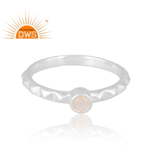 Increíble diseño de plata esterlina Natural Arco Iris Luna anillo de piedras preciosas diseño personalizado joyería para mujer regalo para ella - Product Image 3