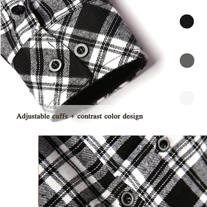 Venta al por mayor de calidad superior para hombre negro blanco a cuadros motocicleta franela camisa forrada de aramida CE nivel 01 camisa protectora - Product Image 4