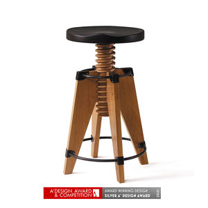Tabouret de bar noir Burgu, hauteur réglable, assise en bois massif, pieds en métal, options de couleur pour la maison et le bureau - Product Image 4